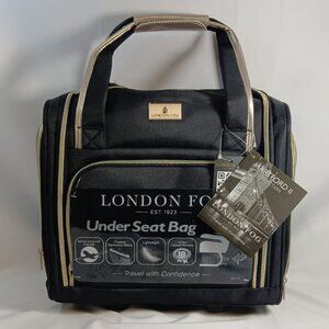 London Fog Under Seat Carryon HARTFORD II Black 15" Suitcase Wheels Luggage NEW